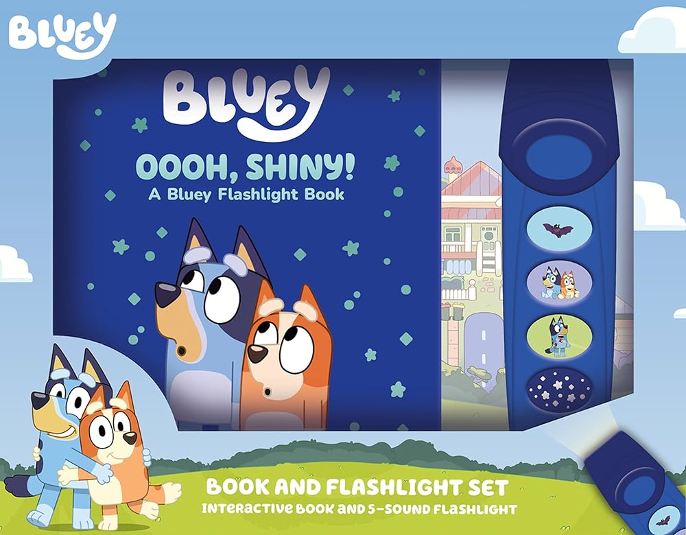 Bluey - Oooh, Shiny! A Bluey Flashlight Toy Adventure Sound Book - PI Kids cover image