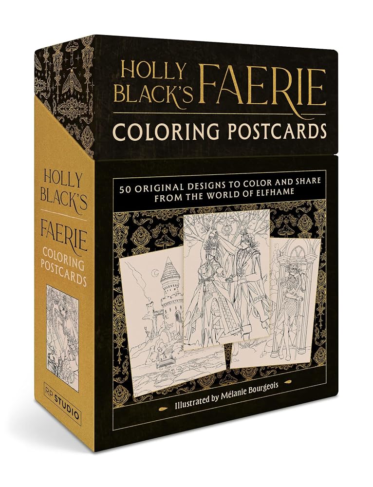 Holly Black's Faerie Coloring Postcards: 50 Original Designs to Color and Share from the World of Elfhame cover image