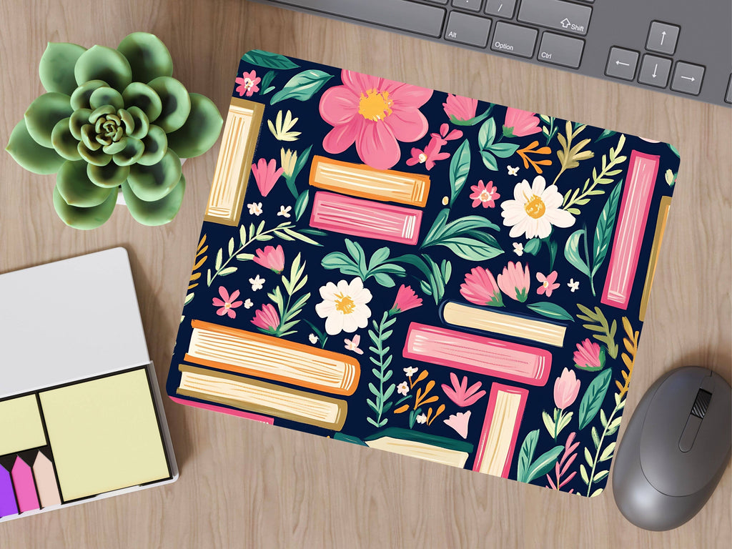 Mouse Pad - Floral Books