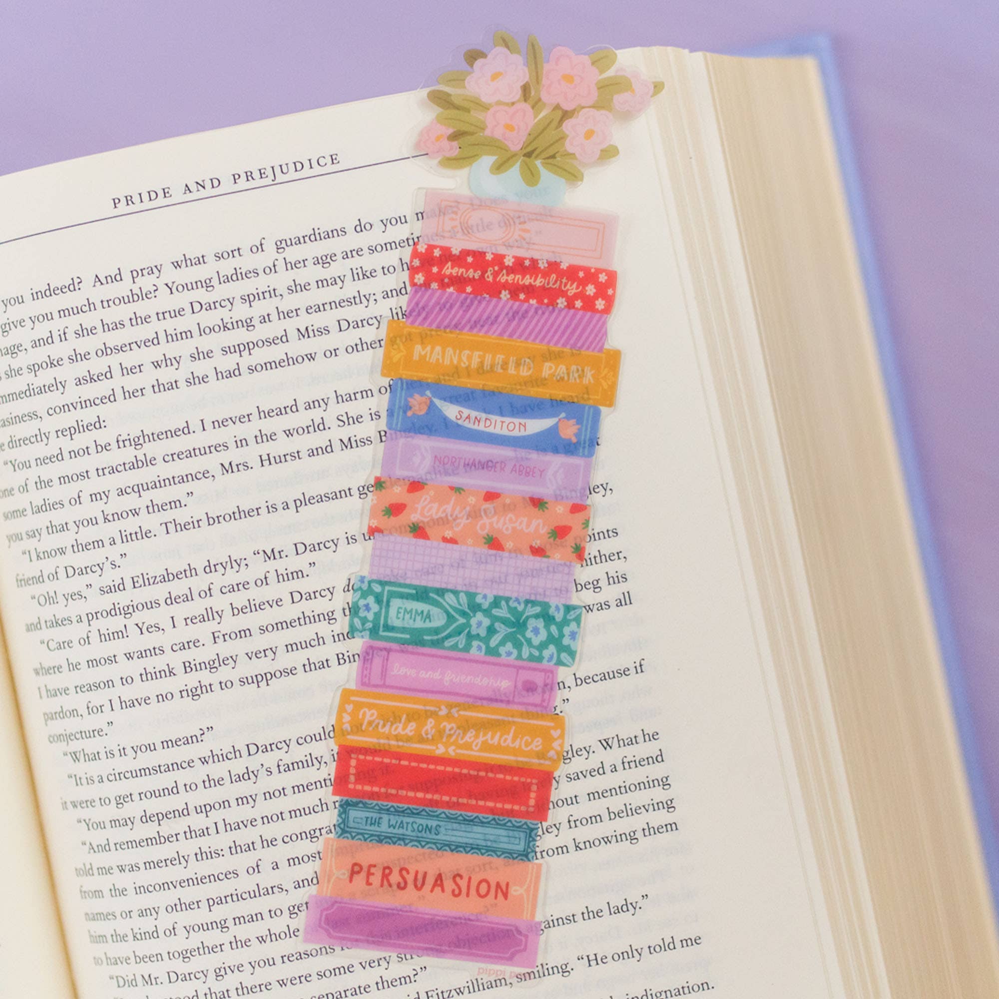 Jane Austen Book Stack Transparent Bookmark
