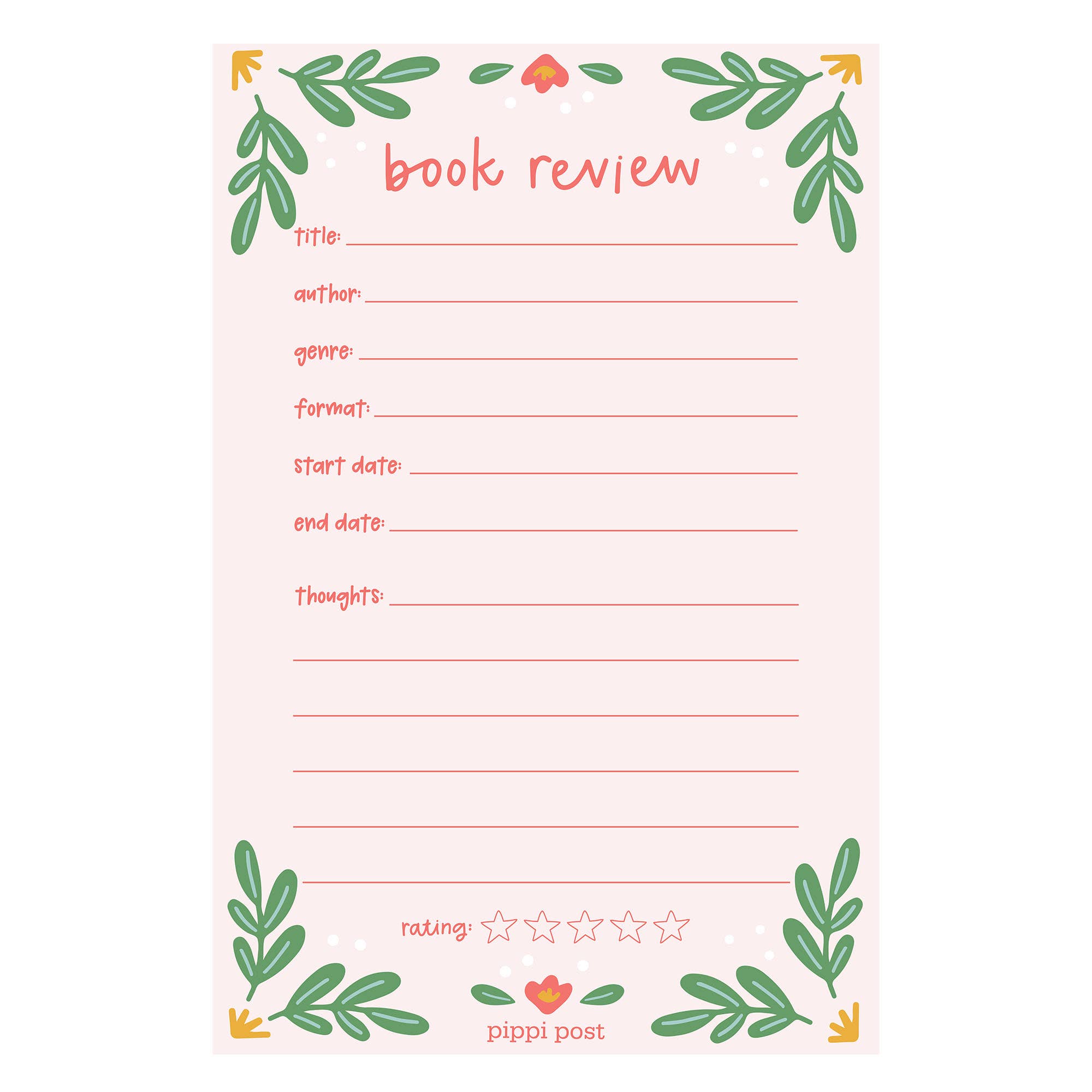 Book Review Notepad