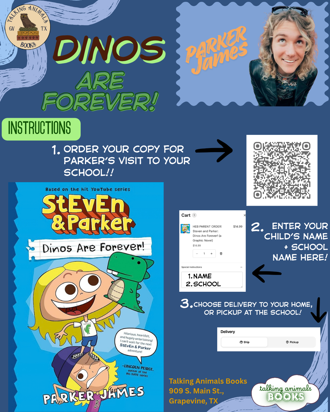 HEB PARENT ORDER: Steven and Parker: Dinos Are Forever! (a Graphic Novel)