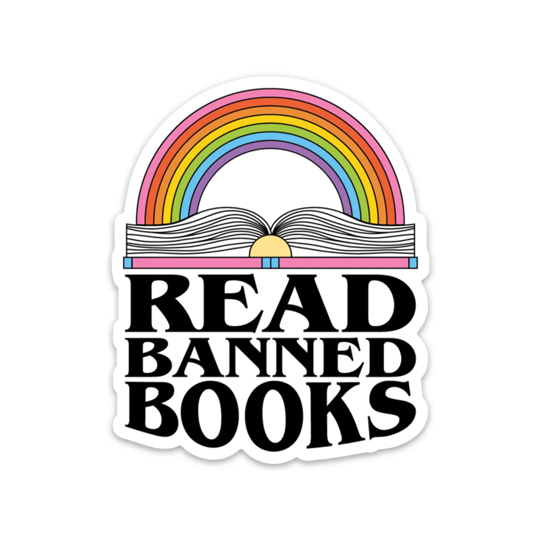 Read Banned Books Rainbow Sticker