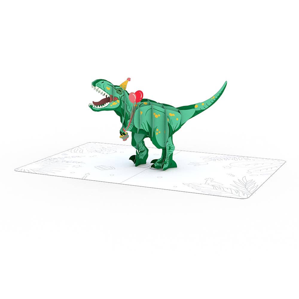 Playpop Card™: 4.5"x5.9" T-Rex Birthday, Pop-Up Cards