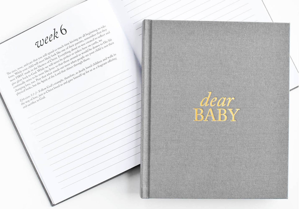 Dear Baby: A Pregnancy Prayer Journal & Memory Book for Moms: Gray