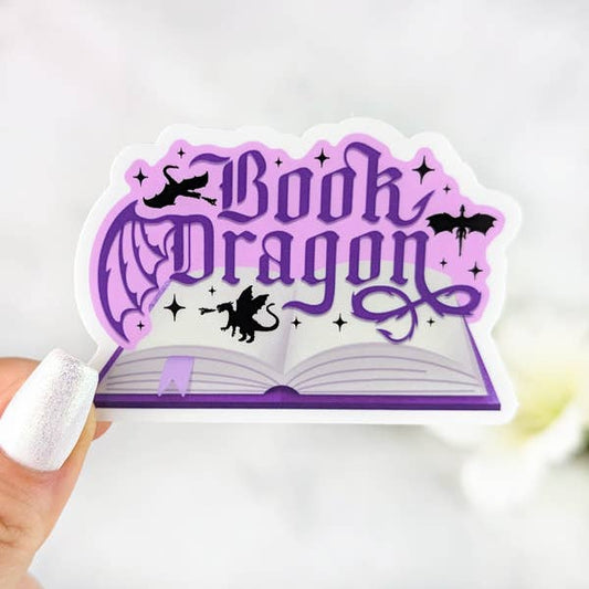 Book Dragon vinyl sticker