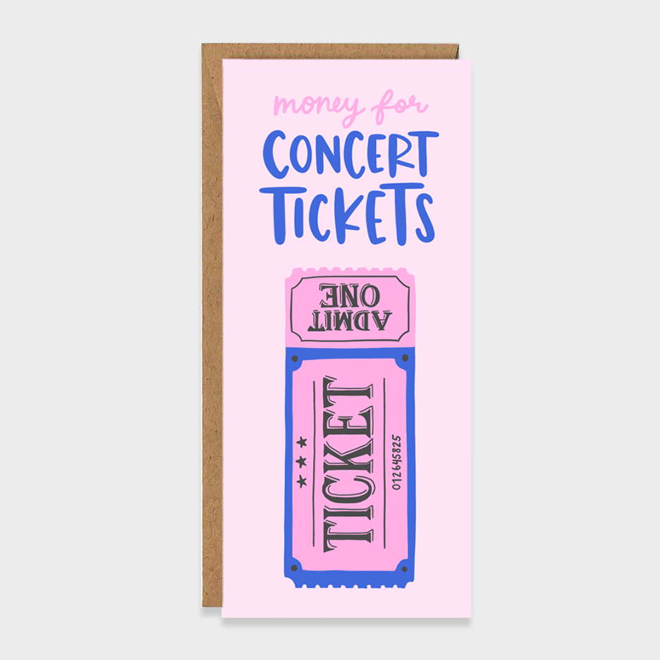 Money for Concert Tickets Money Holder Card