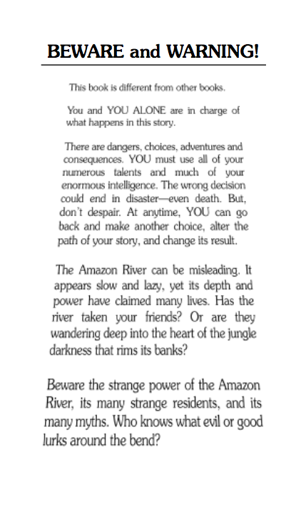 Lost On The Amazon - Choose Your Own Adventure