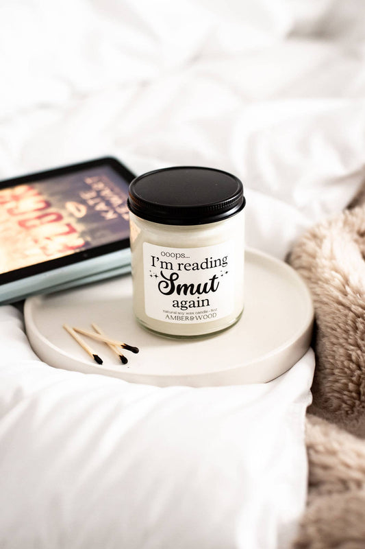 Amber & Wood - Oops, I’m Reading Smut Again | Bookish Soy Candle: Homebody