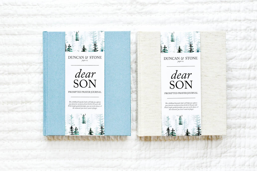 Dear Son Childhood Keepsake Book | Gift for Mom or Spouse: Gray