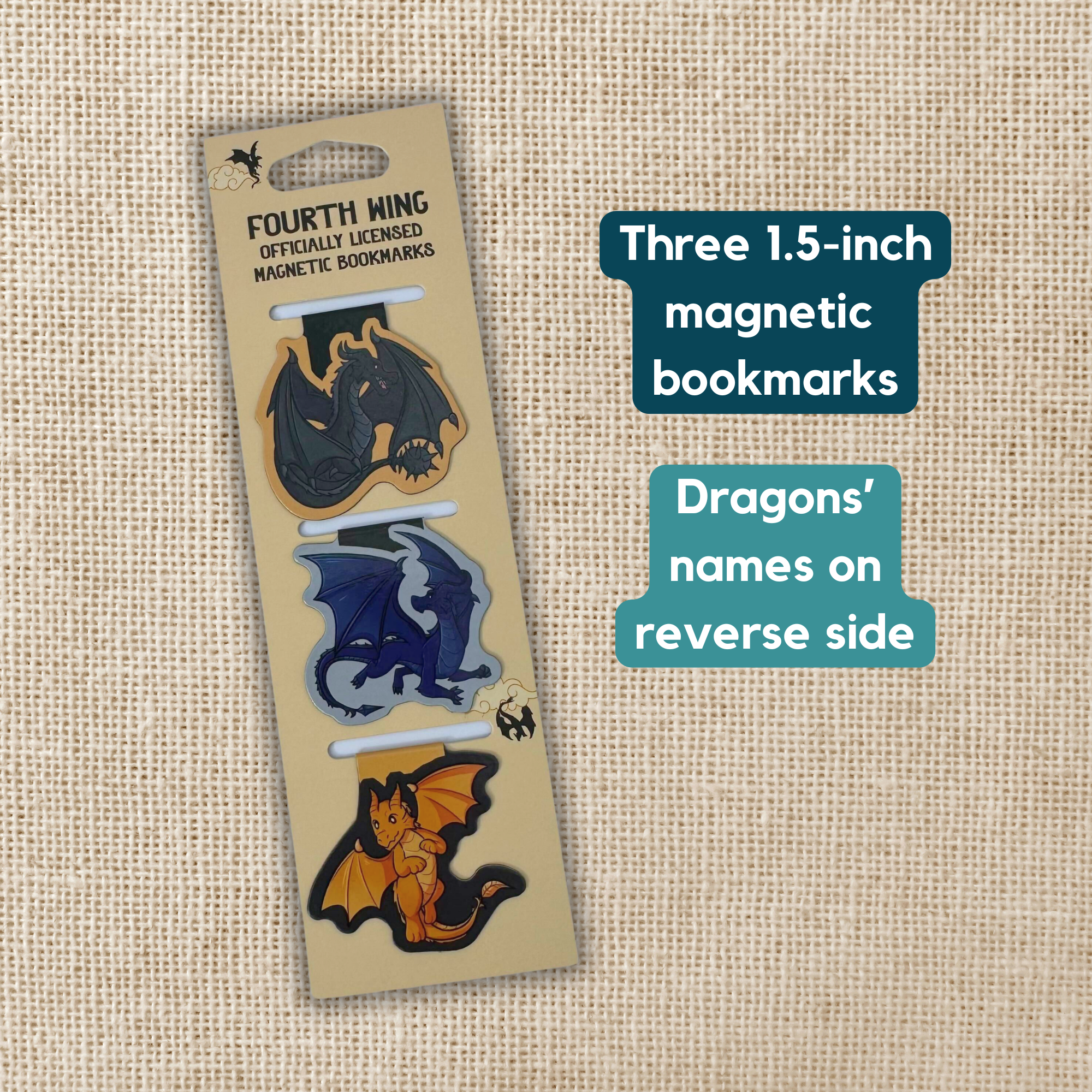 Yarros - Magnetic Bookmark Set - Fourth Wing Dragons