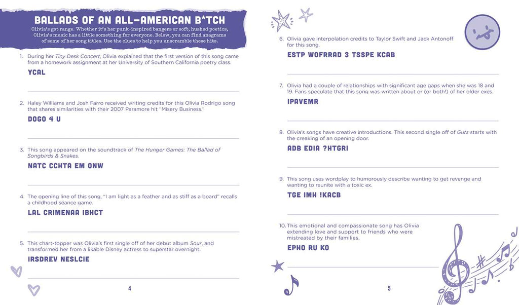 Activity Book - Unofficial Olivia Rodrigo