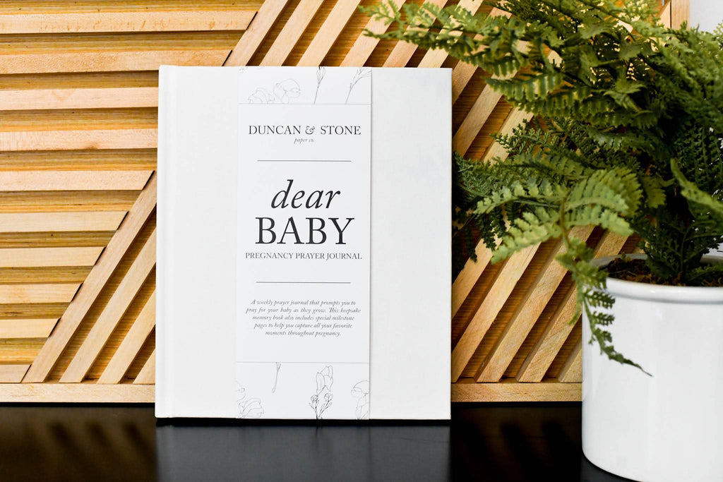 Dear Baby: A Pregnancy Prayer Journal & Memory Book for Moms: Gray