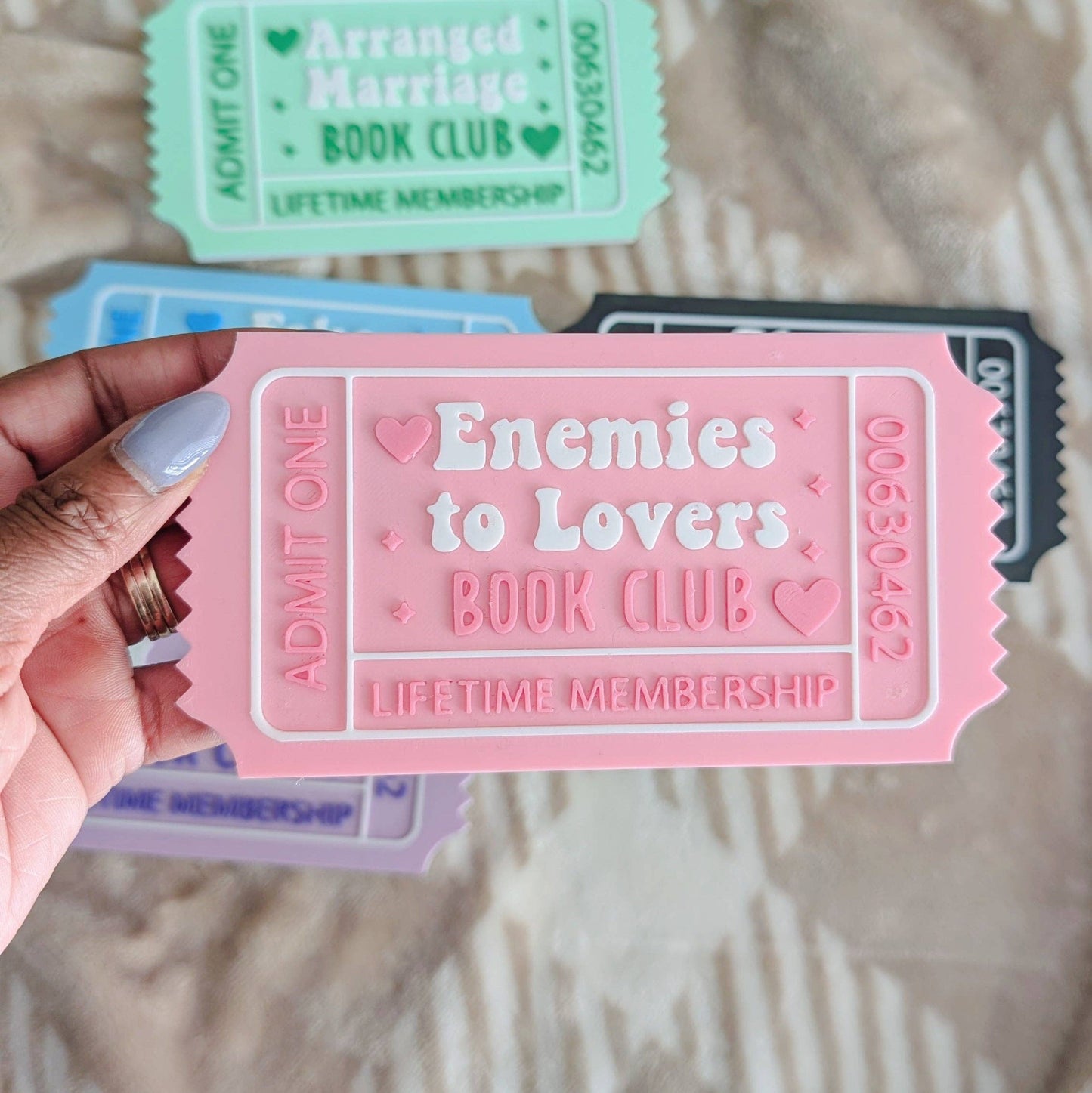 Bookshelf Sign - Romance Reader Book Ticket: Enemies To Lovers