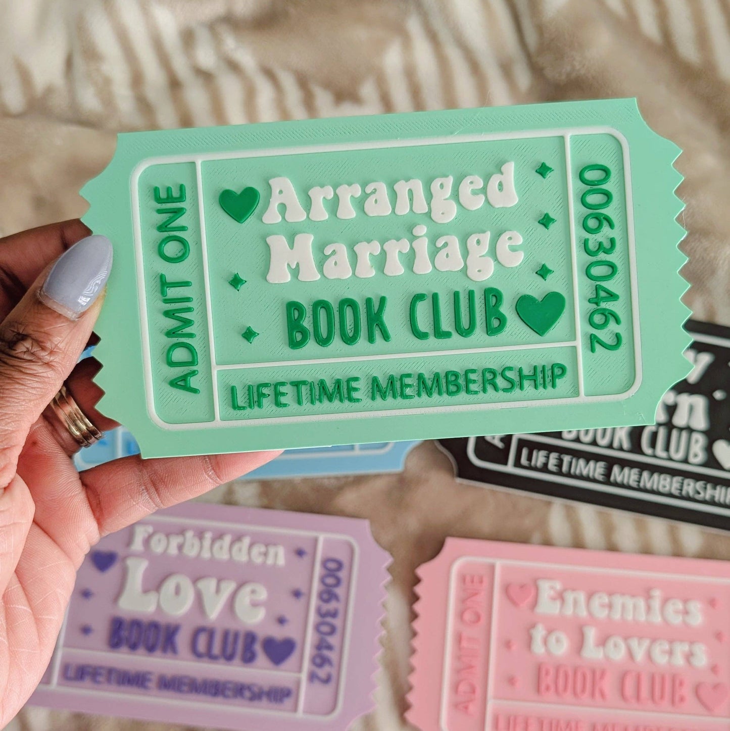 Bookshelf Sign - Romance Reader Book Ticket: Enemies To Lovers