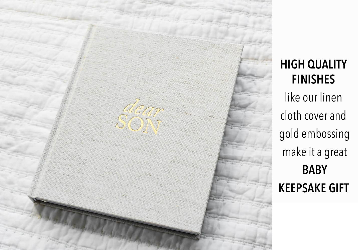 Dear Son Childhood Keepsake Book | Gift for Mom or Spouse: Gray
