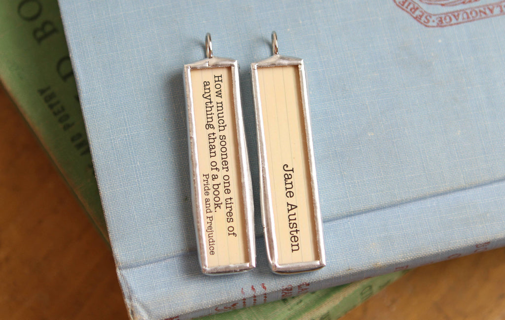 Pride & Prejudice Jane Austen Literary Book Charm Necklace