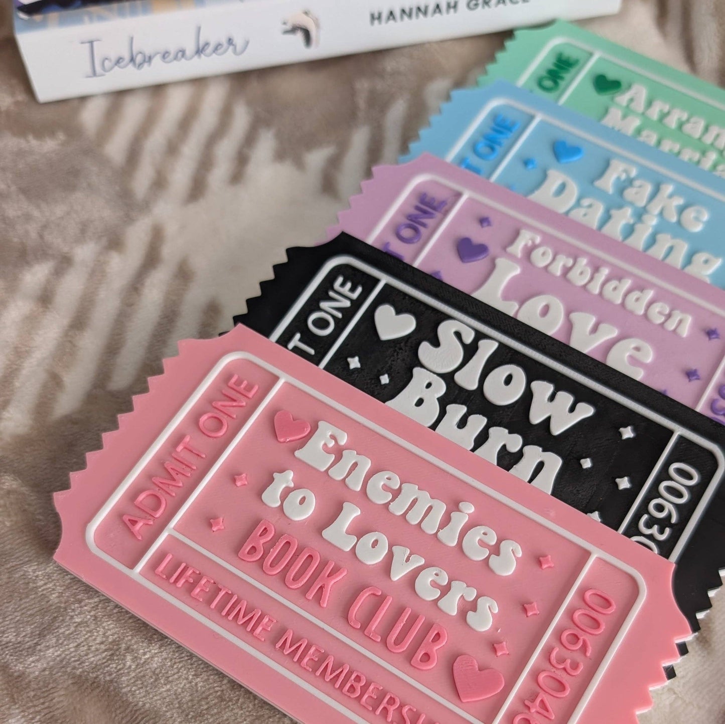 Bookshelf Sign - Romance Reader Book Ticket: Enemies To Lovers