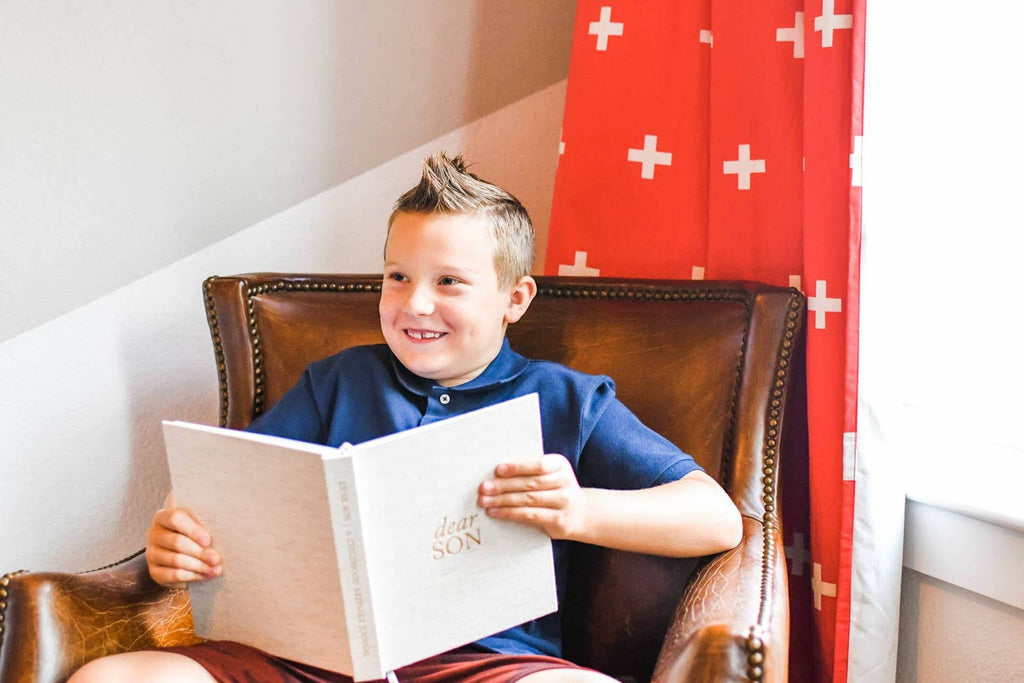 Dear Son Childhood Keepsake Book | Gift for Mom or Spouse: Gray