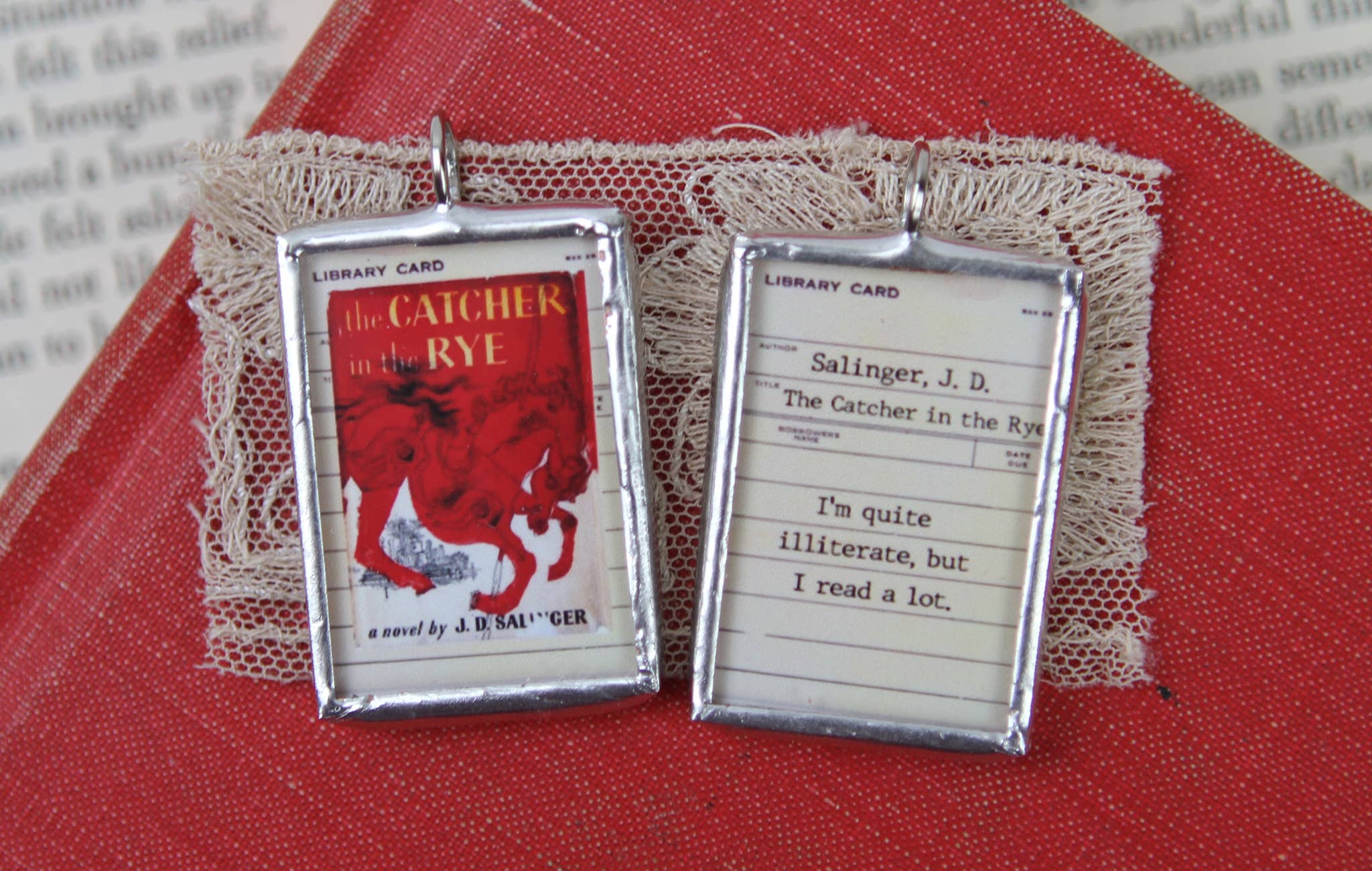 The Catcher in the Rye Vintage Book Cover Charm Necklace