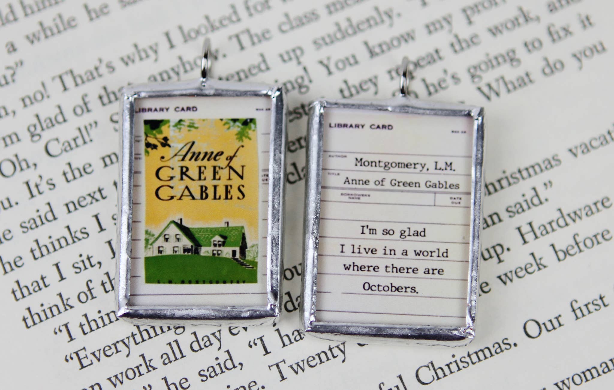 Anne of Green Gables Vintage Book Cover Charm Necklace