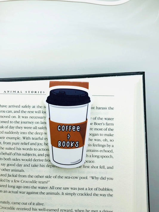 Magnetic Bookmark - Coffee and Books