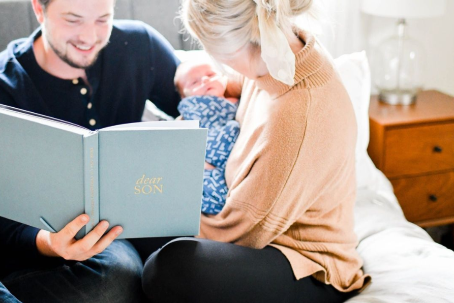 Dear Son Childhood Keepsake Book | Gift for Mom or Spouse: Gray