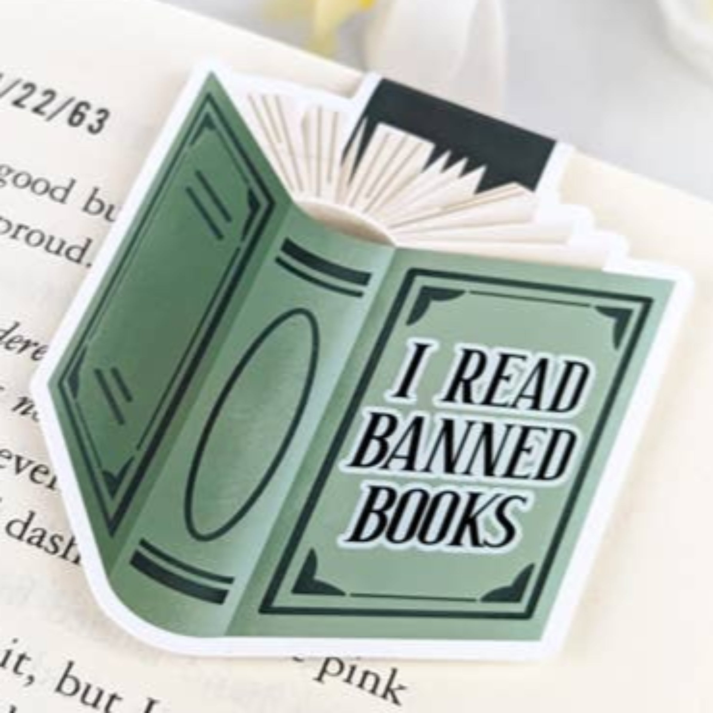 Magnetic Bookmark - I Read Banned Books (green)