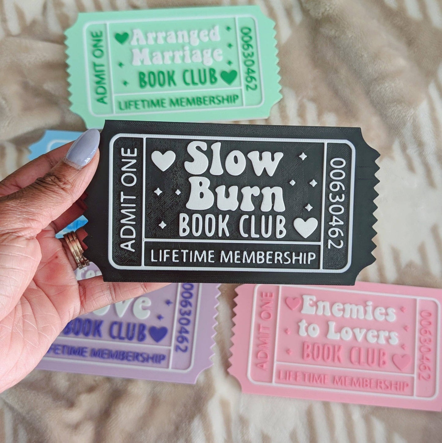 Bookshelf Sign - Romance Reader Book Ticket: Enemies To Lovers