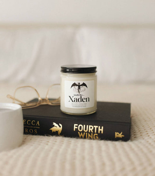 Amber & Wood - Smells Like Xaden | Fourth Wing Iron Flame Bookish Candle