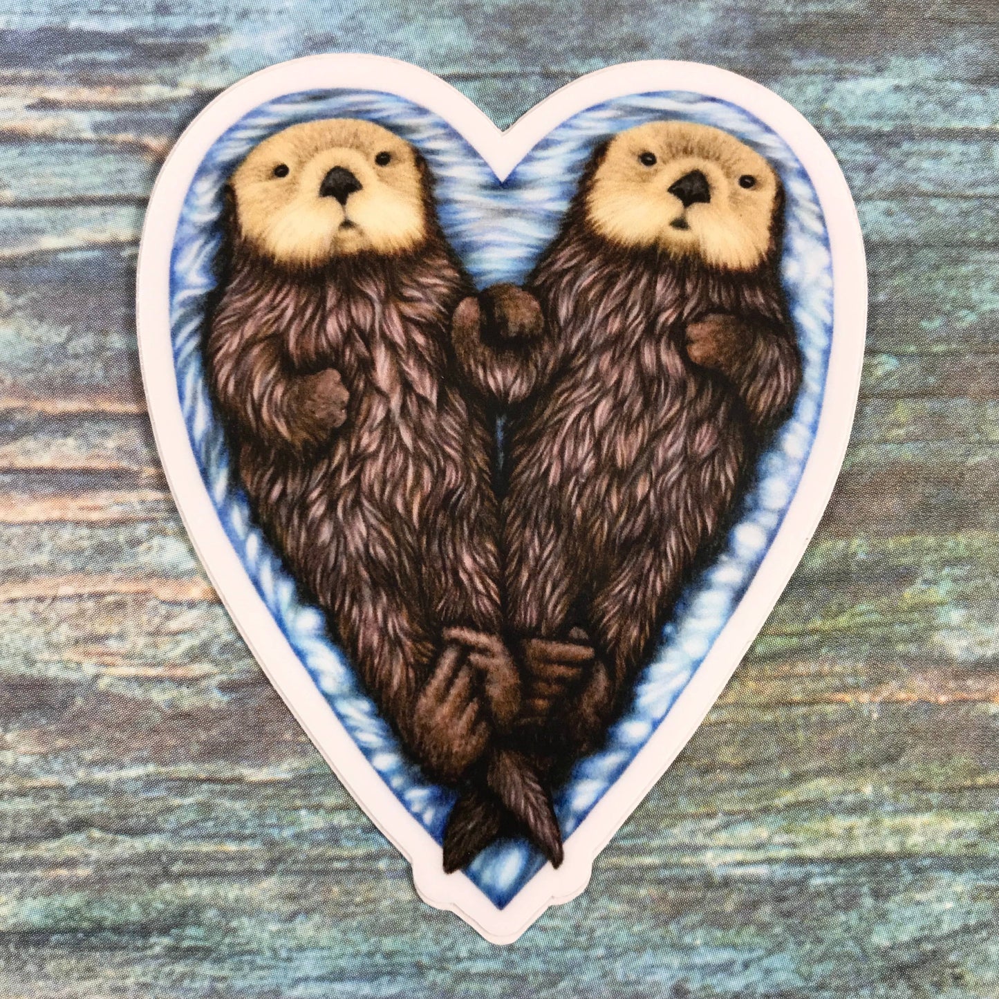 Abundance Illustration - Otter heart sticker