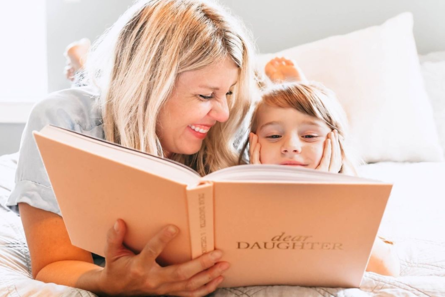 Dear Daughter Childhood Keepsake Book | Mother's Day Gift: Cream