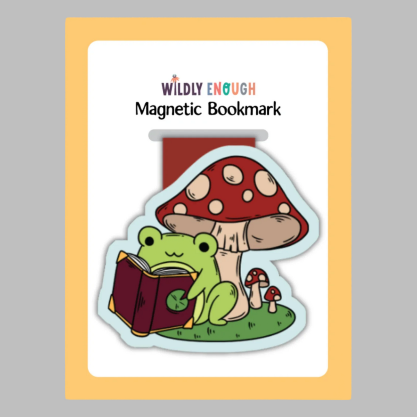 Magnetic Bookmark - Frog Reading Under Toadstool