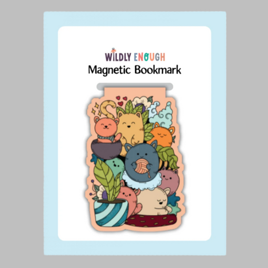 Magnetic Bookmark - Happy Cat Pile