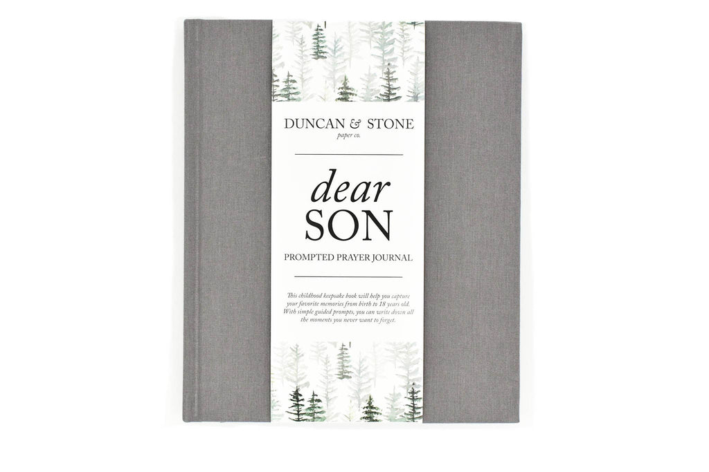 Dear Son Childhood Keepsake Book | Gift for Mom or Spouse: Gray