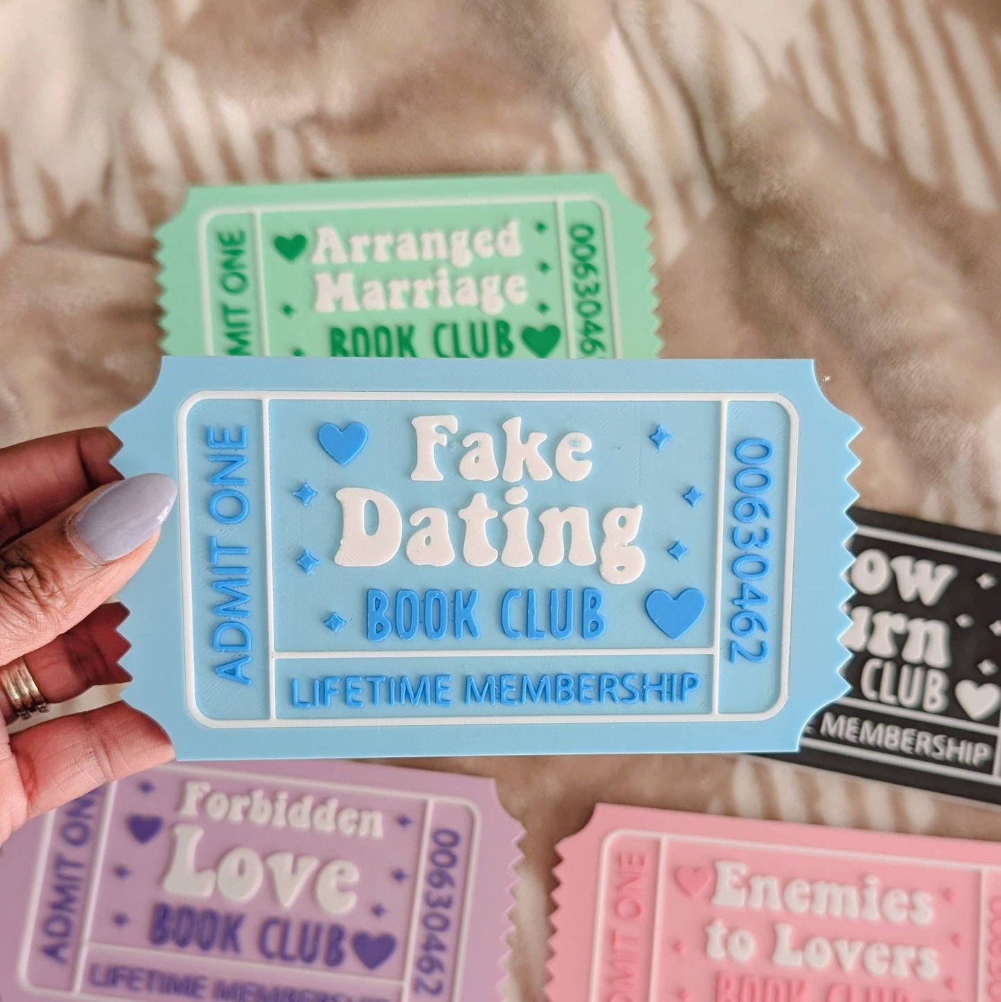Bookshelf Sign - Romance Reader Book Ticket: Enemies To Lovers