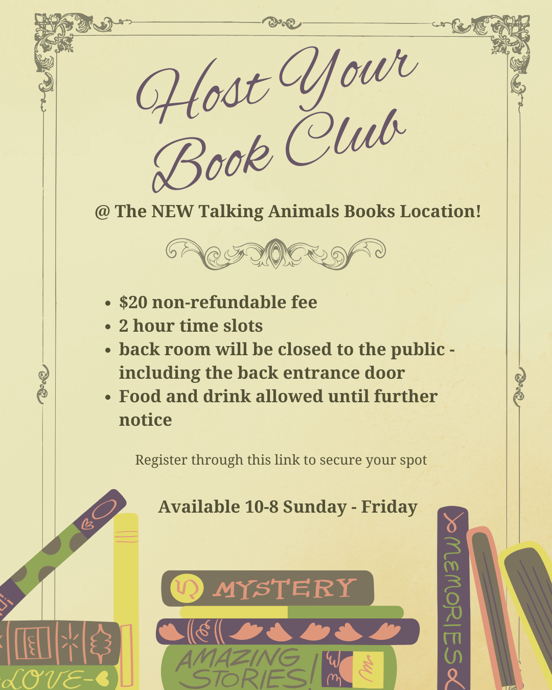 Private Book Club Booking