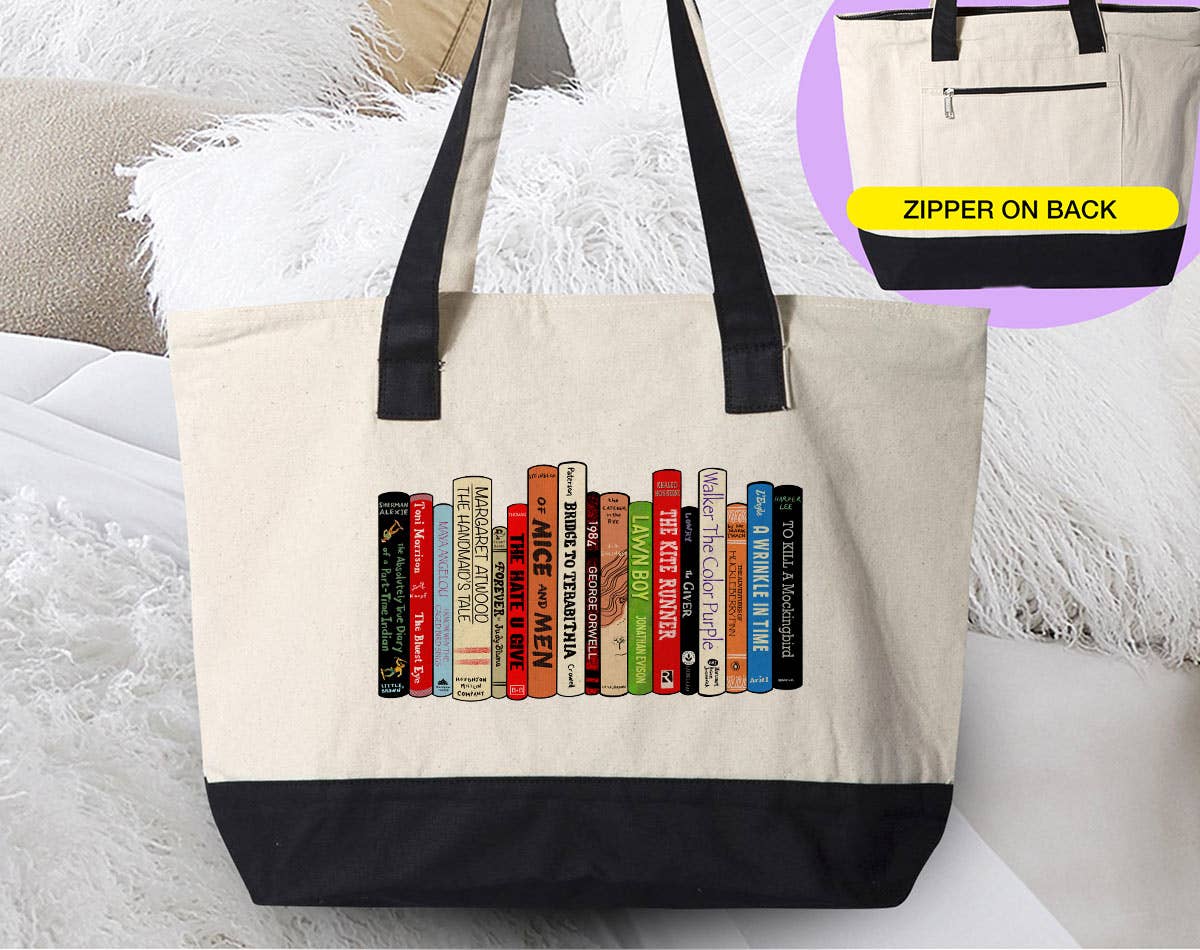 Banned Books - Reading Library Novels Canvas Zipper Tote
