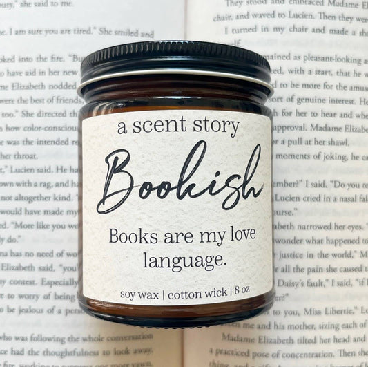 Candle - Bookish - Books are my Love Language - 8 oz - Glass - Soy