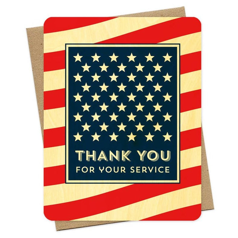 Greeting Card - Thank You for your Service Wood Card