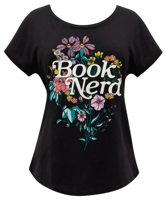 T-Shirt - Book Nerd Floral Women's Relaxed Fit