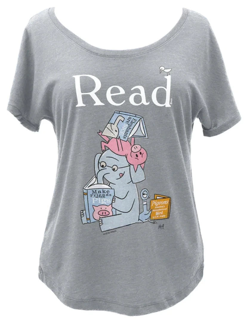 T-Shirt - ELEPHANT & PIGGIE Read Women’s Relaxed Fit