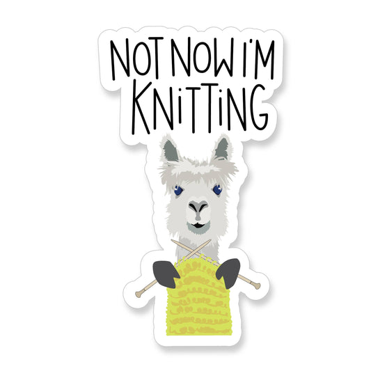 Apartment 2 Cards - Not Now I'm Knitting Alpaca Sticker