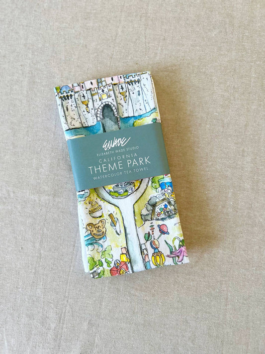 California Theme Park Tea Towel