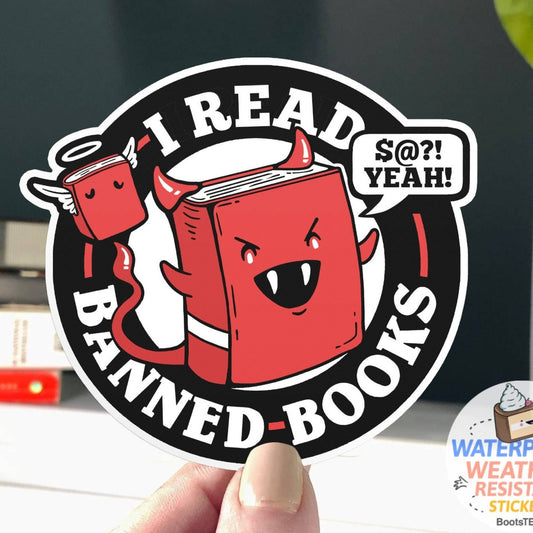 Boots Tees - I Read Banned Books Sticker, 3"