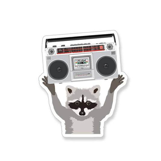Apartment 2 Cards - Raccoon with Boombox Vinyl Sticker