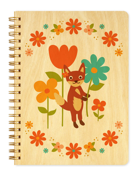 Night Owl Paper Goods - Floral Fox Wood Journal