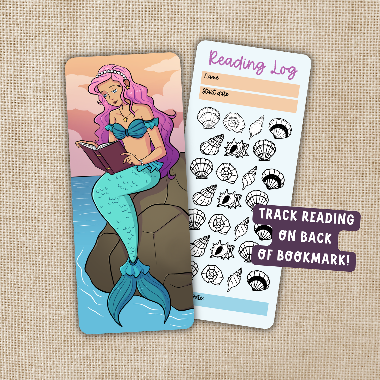 Wildly Enough - Reading Mermaid Book Tracker Bookmark
