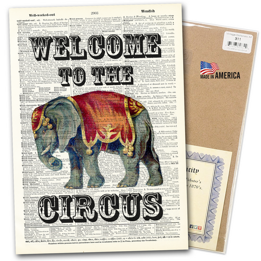 Vintage Dictionary Art - Welcome to the Circus