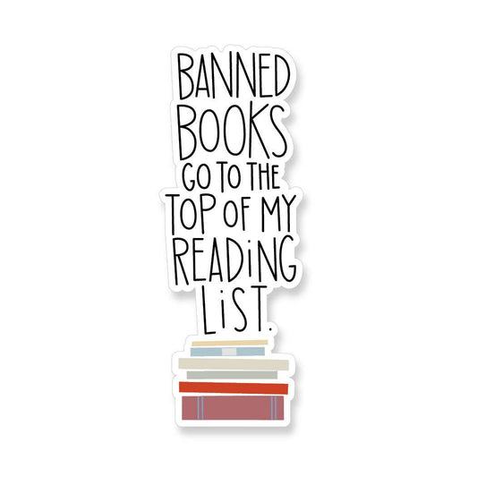 Apartment 2 Cards - Top of My Reading List - Banned Books Vinyl Sticker